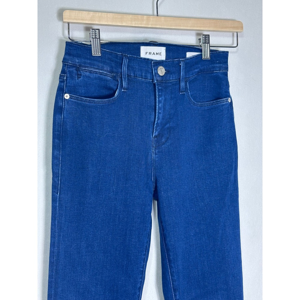 FRAME Le High Flare Jeans Umma Dark Wash High Rise Denim LHF738 Size 26 - Picture 5 of 8